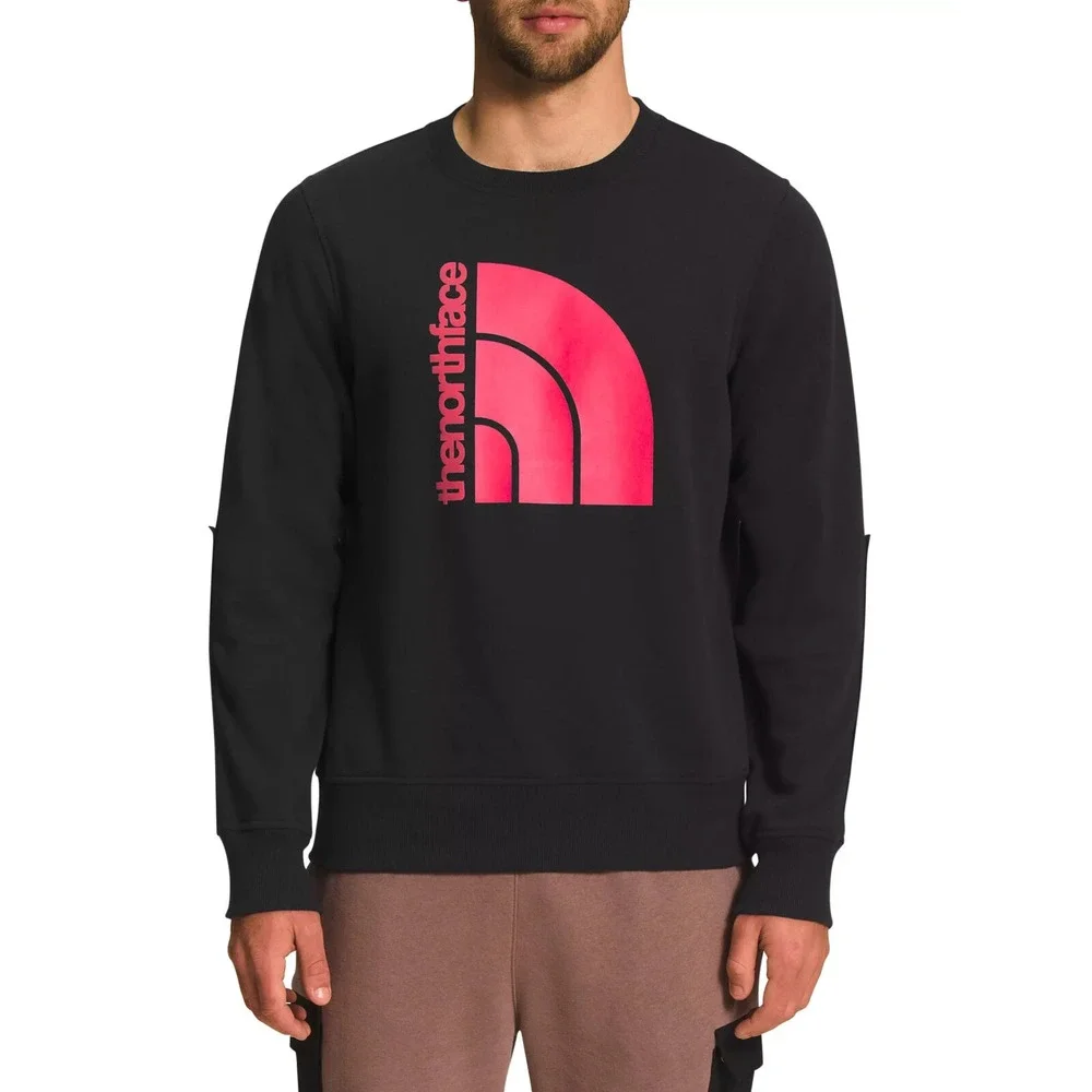 The North Face Coordinates Crewneck Sweatshirt Black Red‎ Size Small NEW